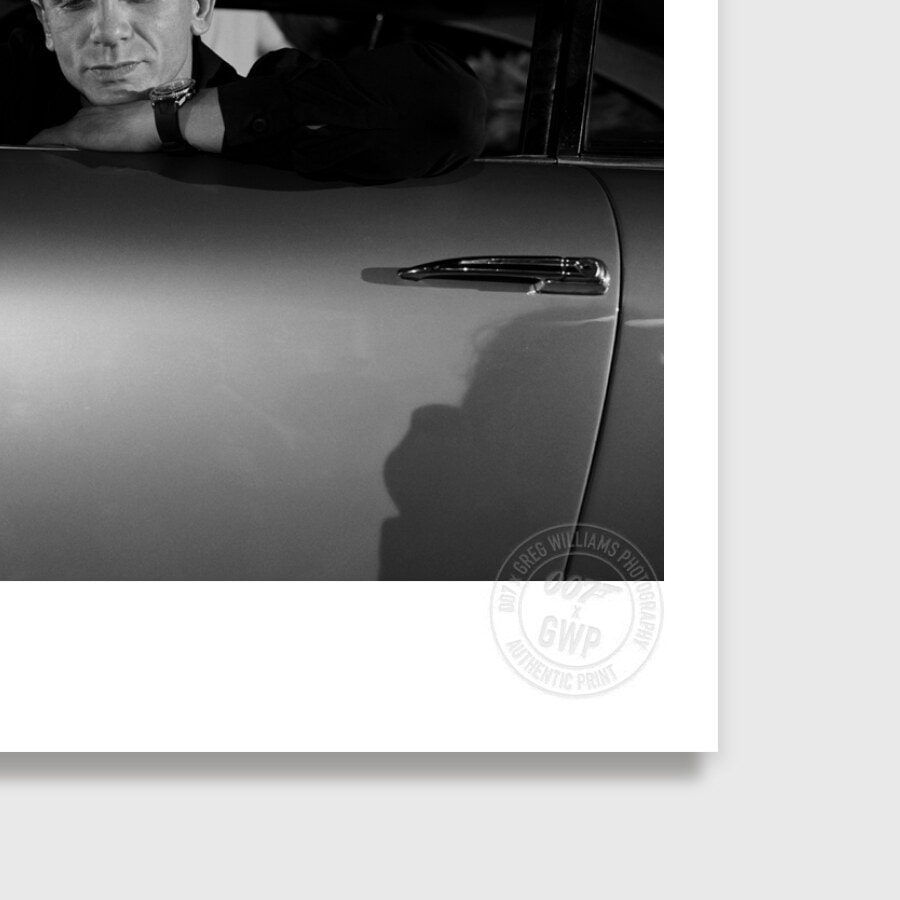 The embossed 007 x GWP studio stamp on a print corner.